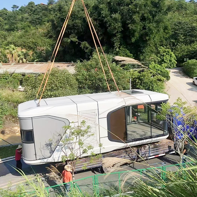 High-Speed Installable Space Capsule Unit with Pre-Fitted Smart Home Automation